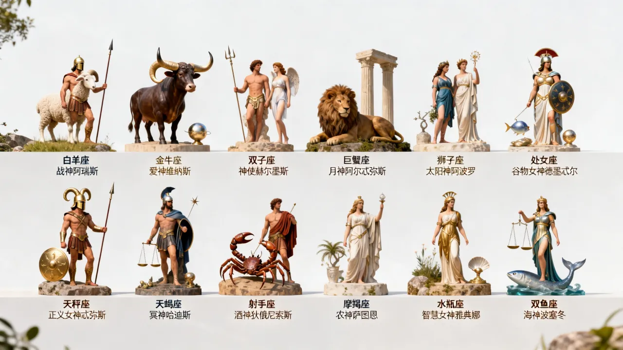 十二星座的守护神分别是谁，你的守护神在哪里