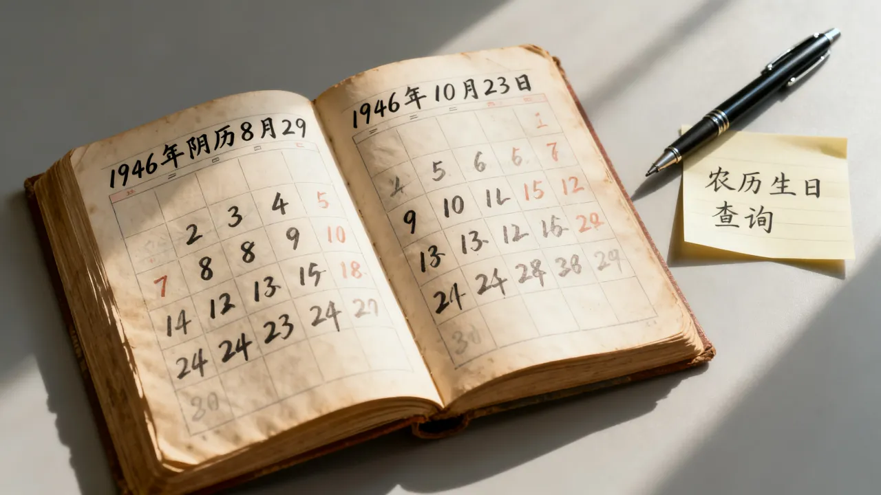 1946年阴历8月29是公历几月几日，农历生日查询
