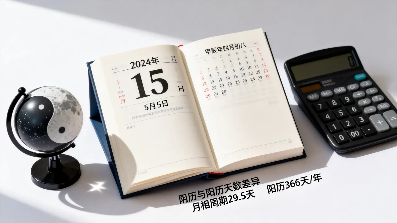 阴历比阳历慢几天，阴历和阳历相差多少天怎么计算