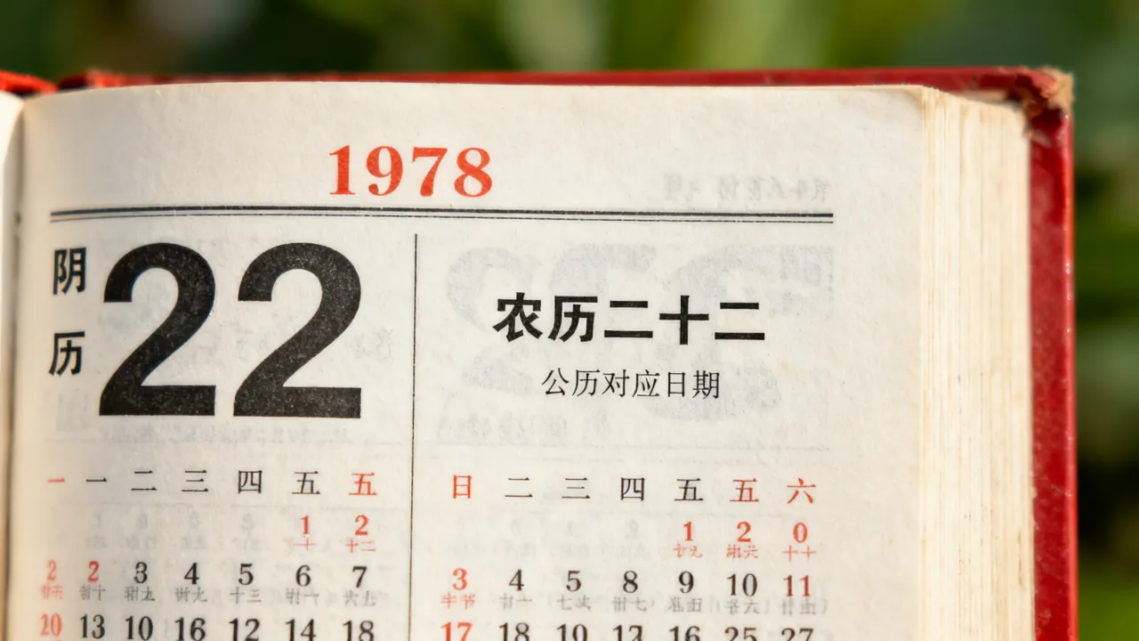 1978年阴历22是几月几号，农历二十二对应公历哪天？
