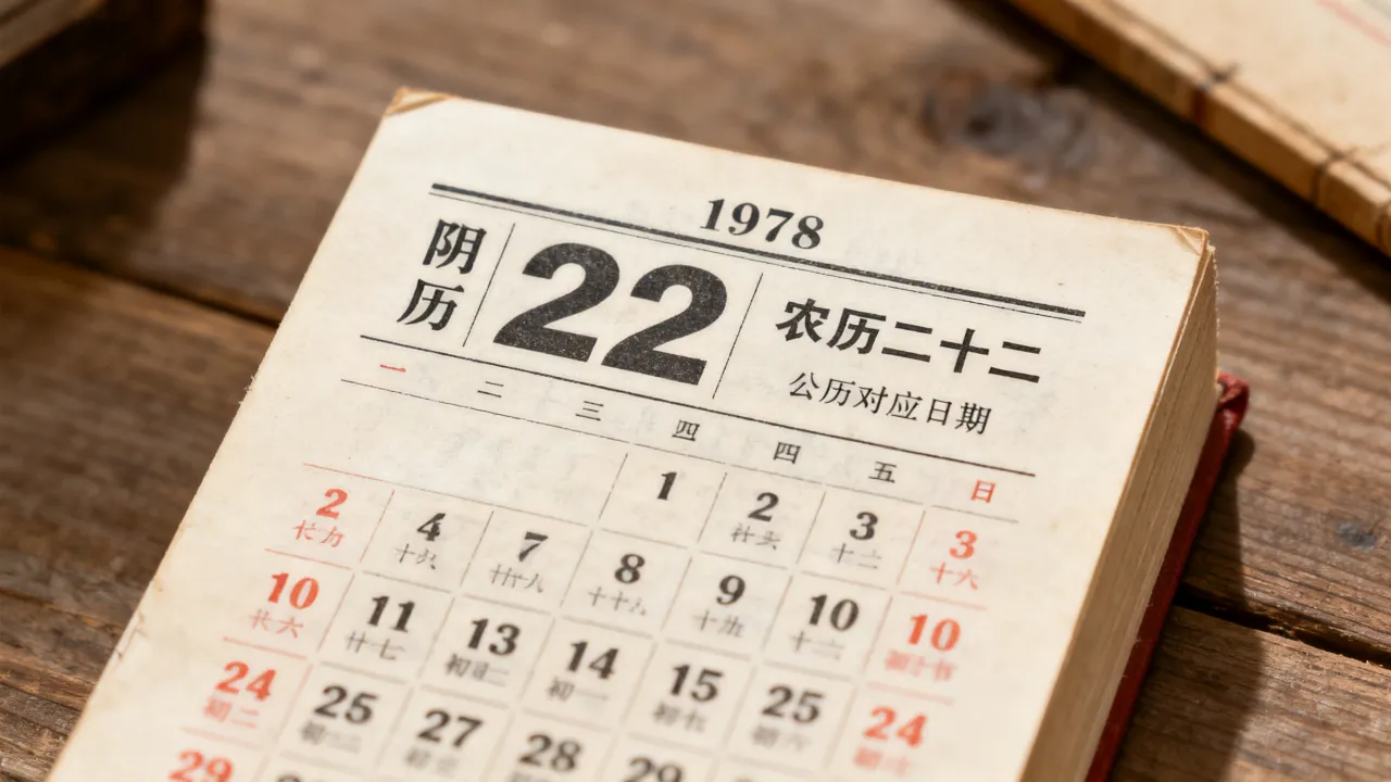 1978年阴历22是几月几号，农历二十二对应公历哪天？