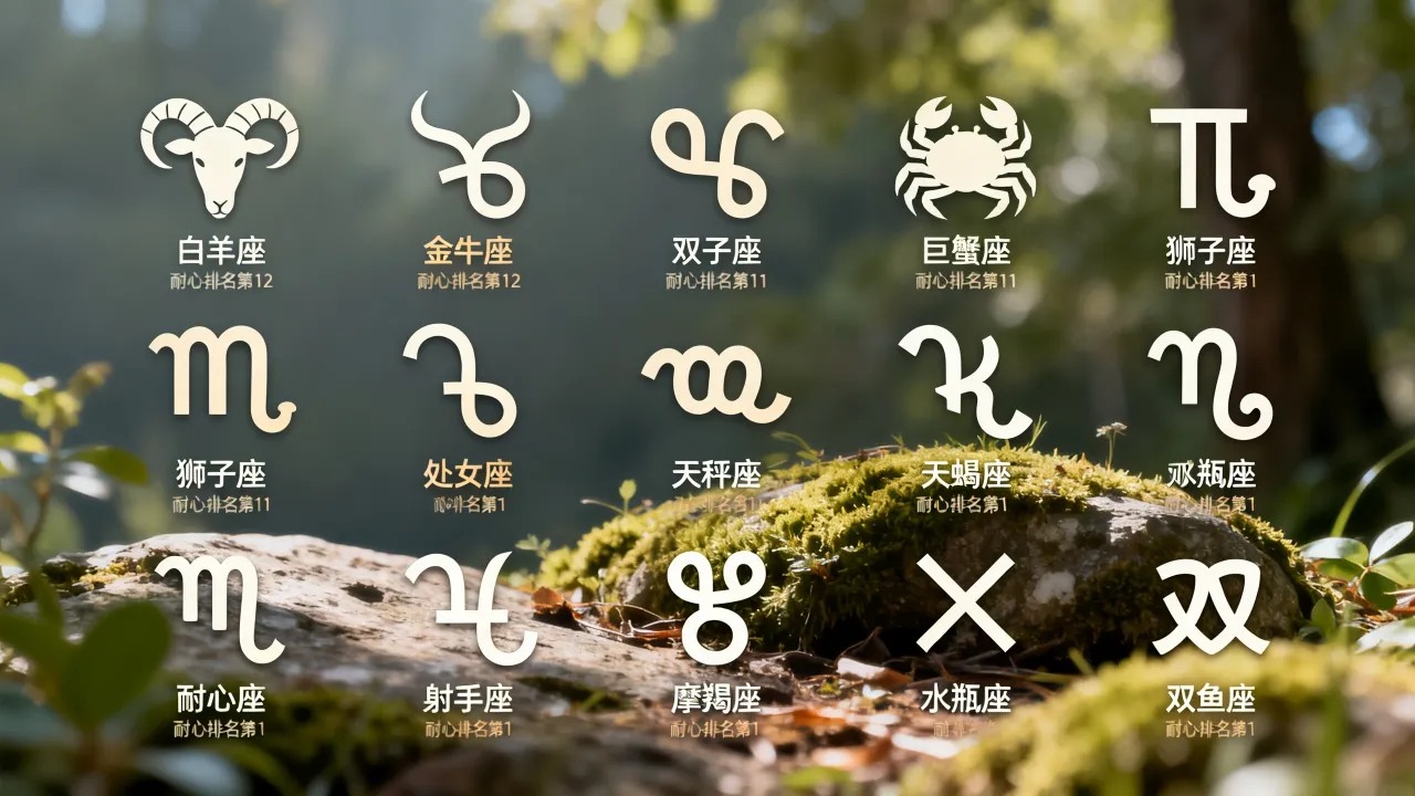 十二星座谁最有耐心?十二星座耐心排名谁最没耐心? 十二星座谁最有耐心?十二星座耐心排名谁最没耐心?