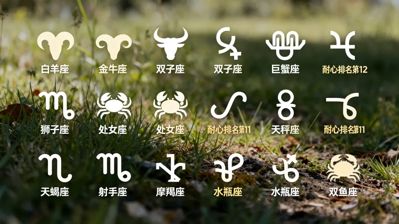 十二星座谁最有耐心?十二星座耐心排名谁最没耐心? 十二星座谁最有耐心?十二星座耐心排名谁最没耐心?