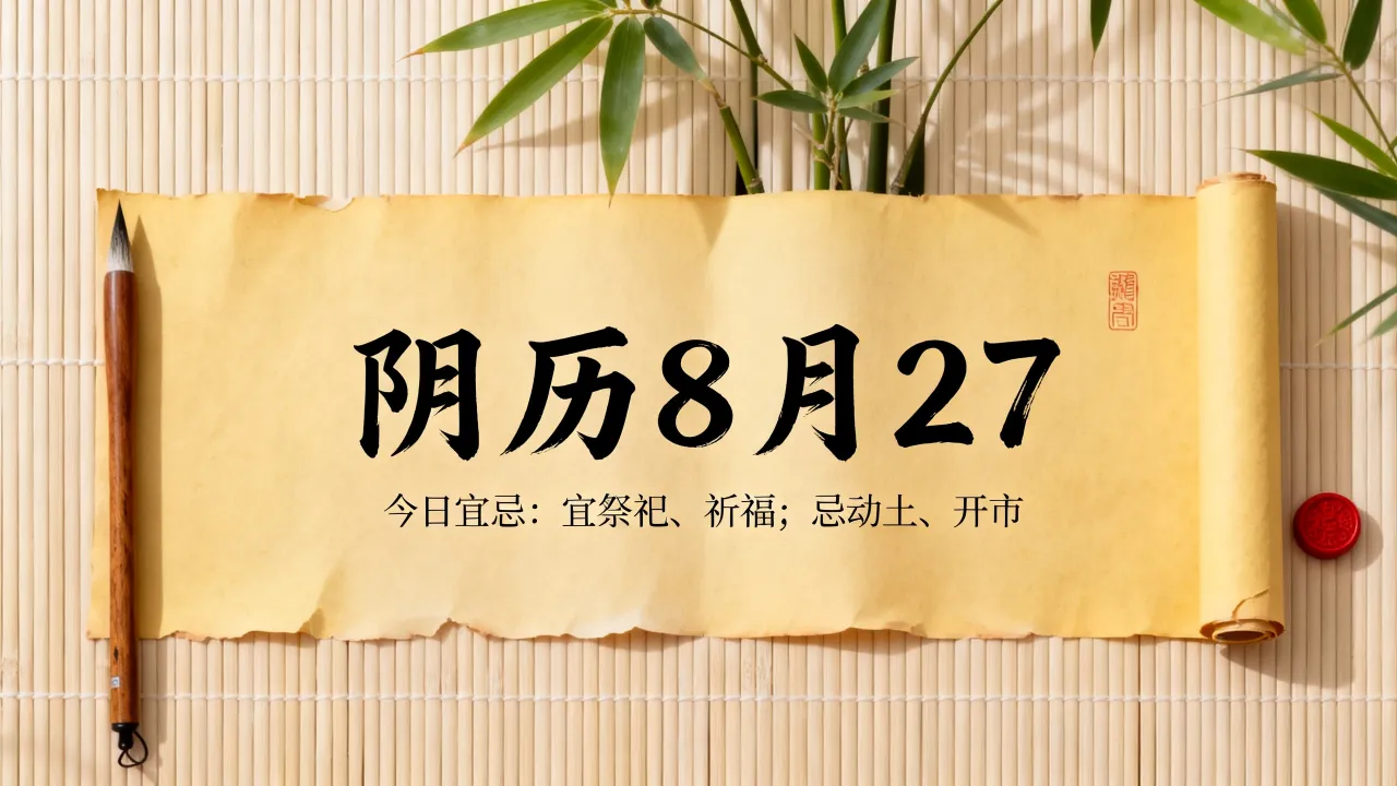 阴历8月27黄历是什么日子，今日宜忌有哪些？