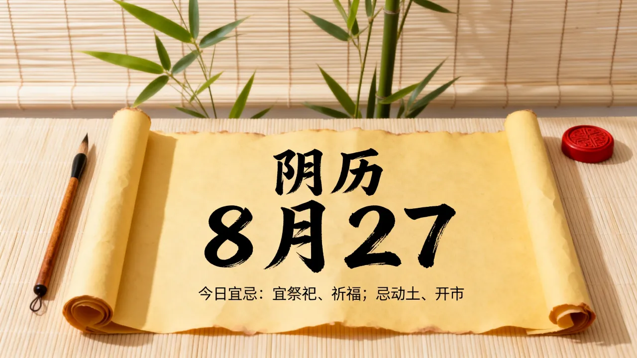 阴历8月27黄历是什么日子，今日宜忌有哪些？