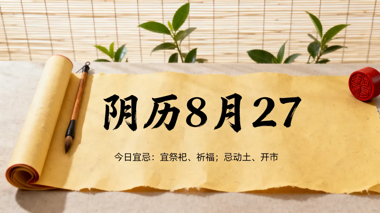 阴历8月27黄历是什么日子，今日宜忌有哪些？