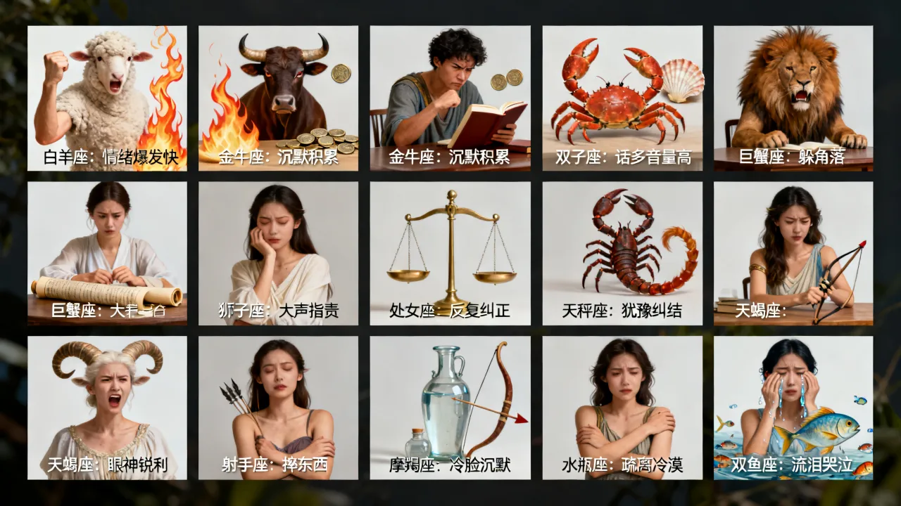 十二星座生气时有什么表现?各星座发怒前兆有哪些? 十二星座生气时有什么表现?各星座发怒前兆有哪些?