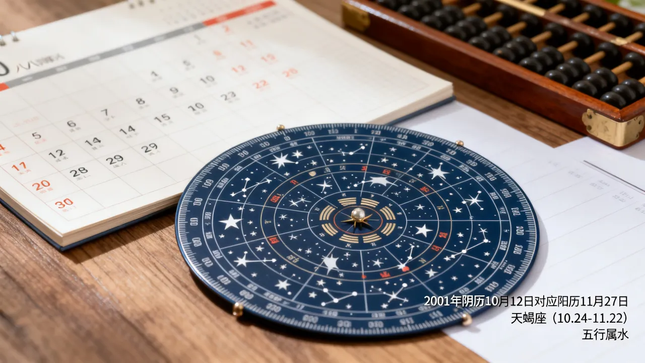 2001年阴历10月12日是什么星座，农历十月十二出生是什么命