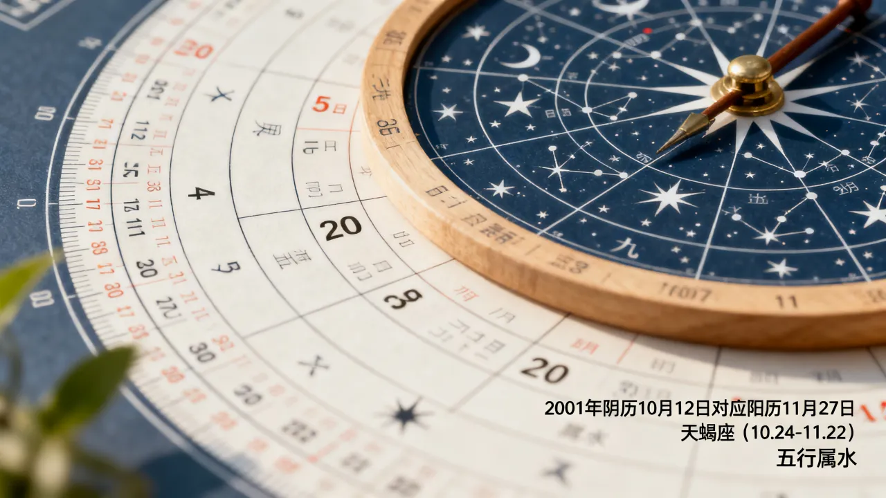 2001年阴历10月12日是什么星座，农历十月十二出生是什么命
