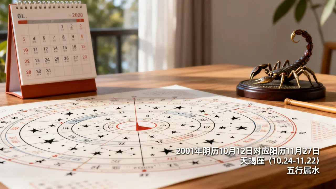 2001年阴历10月12日是什么星座，农历十月十二出生是什么命