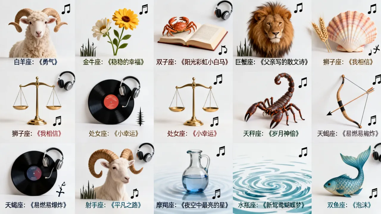 十二星座最适合的歌有哪些?十二星座专属歌曲怎么选 十二星座最适合的歌有哪些?十二星座专属歌曲怎么选