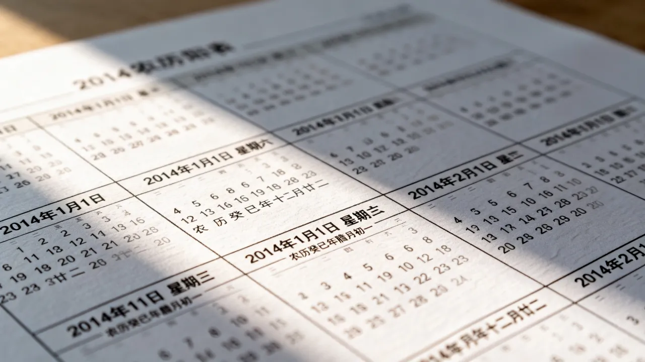2014年阴历日历表怎么看，2014年农历阳历对照表怎么查？