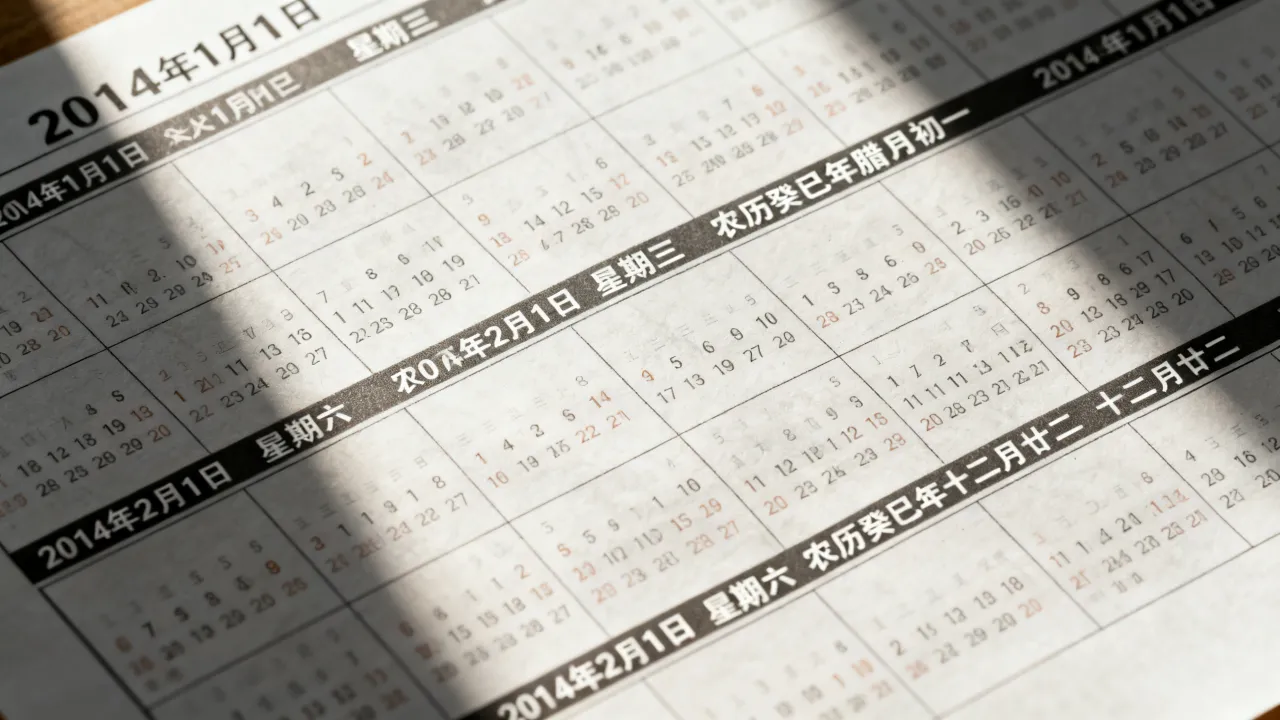 2014年阴历日历表怎么看，2014年农历阳历对照表怎么查？