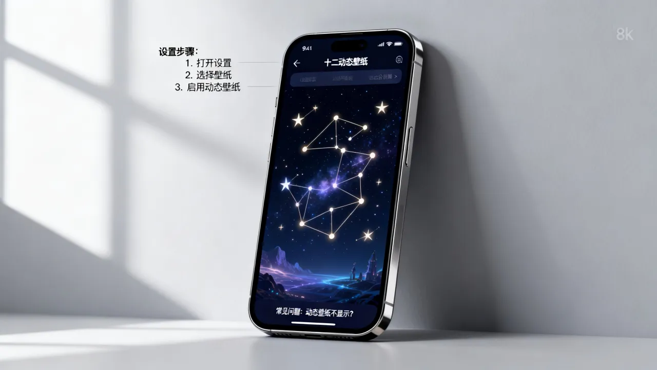手机十二星座动态壁纸怎么设置？动态壁纸为何不显示，长尾疑问词