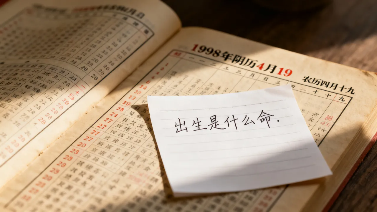 1998年阴历4月19是几月几号，农历四月十九出生是什么命