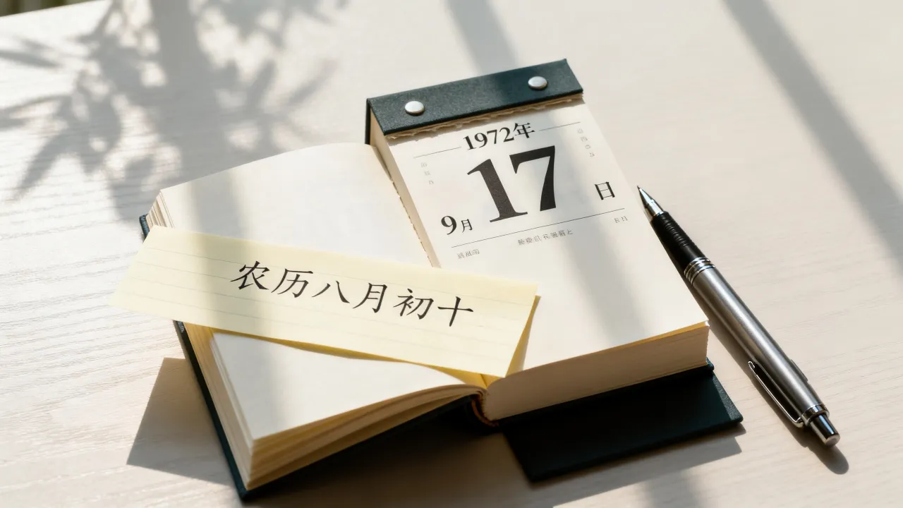 1972年9月17日阴历是几月几号,农历生日查询 1972年9月17日阴历是几月几号,农历生日查询