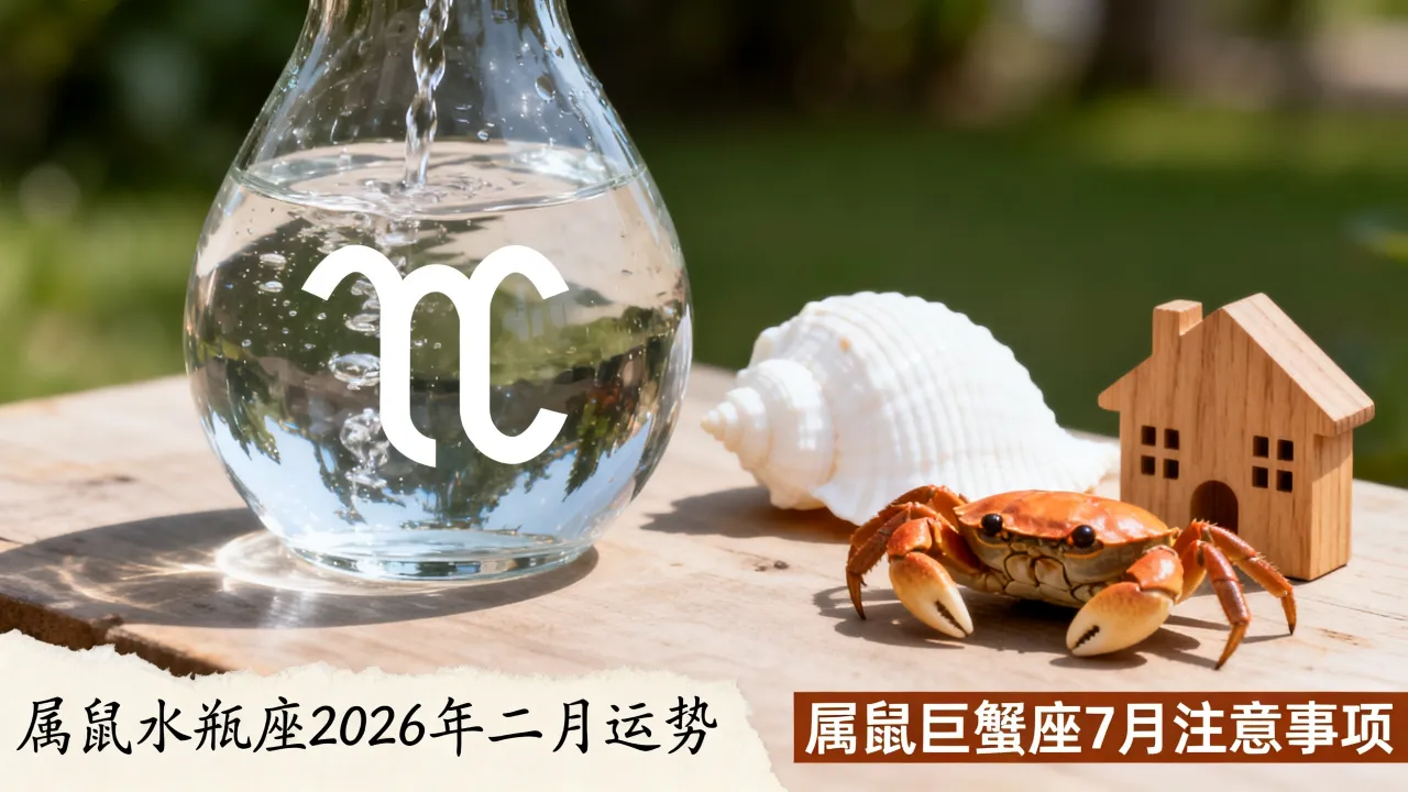 属鼠水瓶座2026年二月运势如何?属鼠巨蟹座7月需要注意什么? 属鼠水瓶座2026年二月运势如何?属鼠巨蟹座7月需要注意什么?