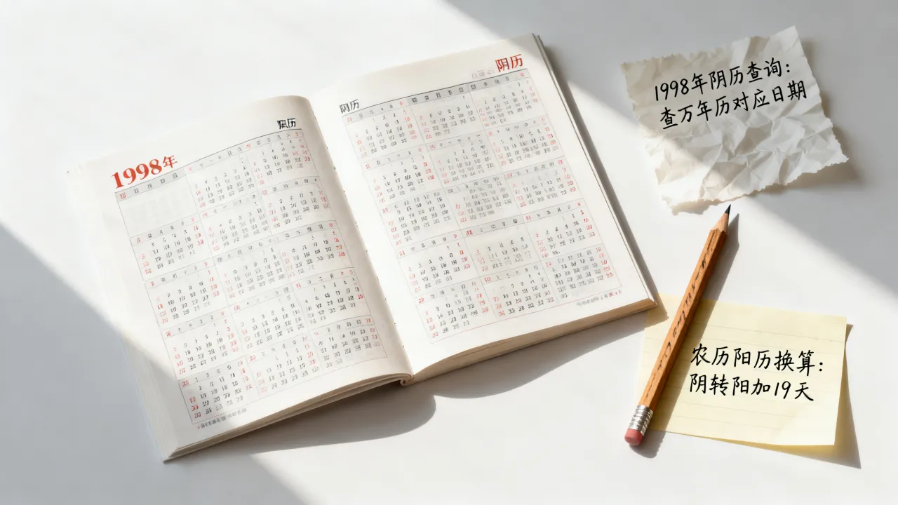 1998年日历阴历怎么查询？农历阳历怎么换算