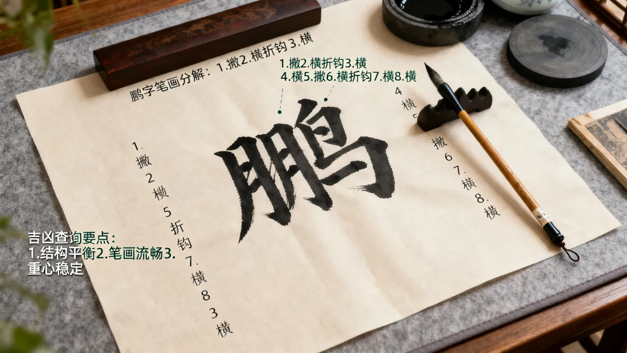 鹏字笔画吉凶怎么写的，鹏字笔画吉凶查询怎么看？