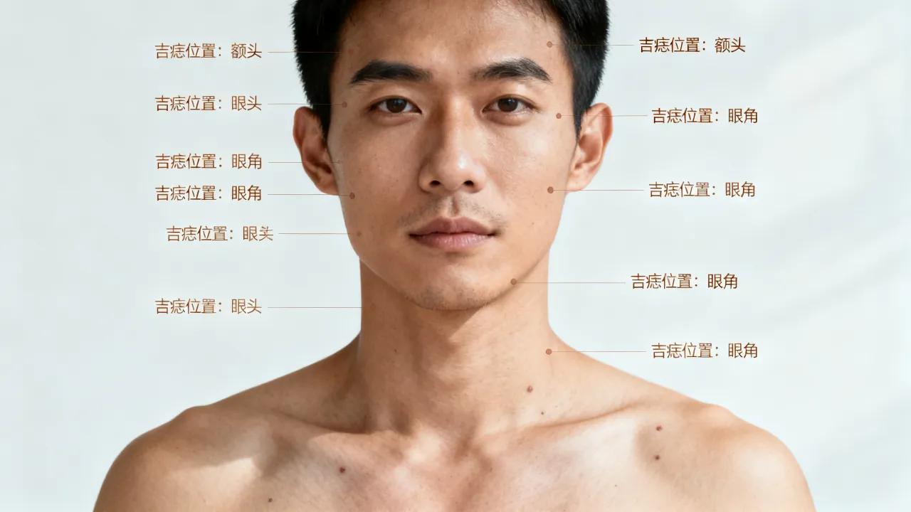 男人身上这10处吉痣位置图解,长在哪些地方命最好? 男人身上这10处吉痣位置图解,长在哪些地方命最好?