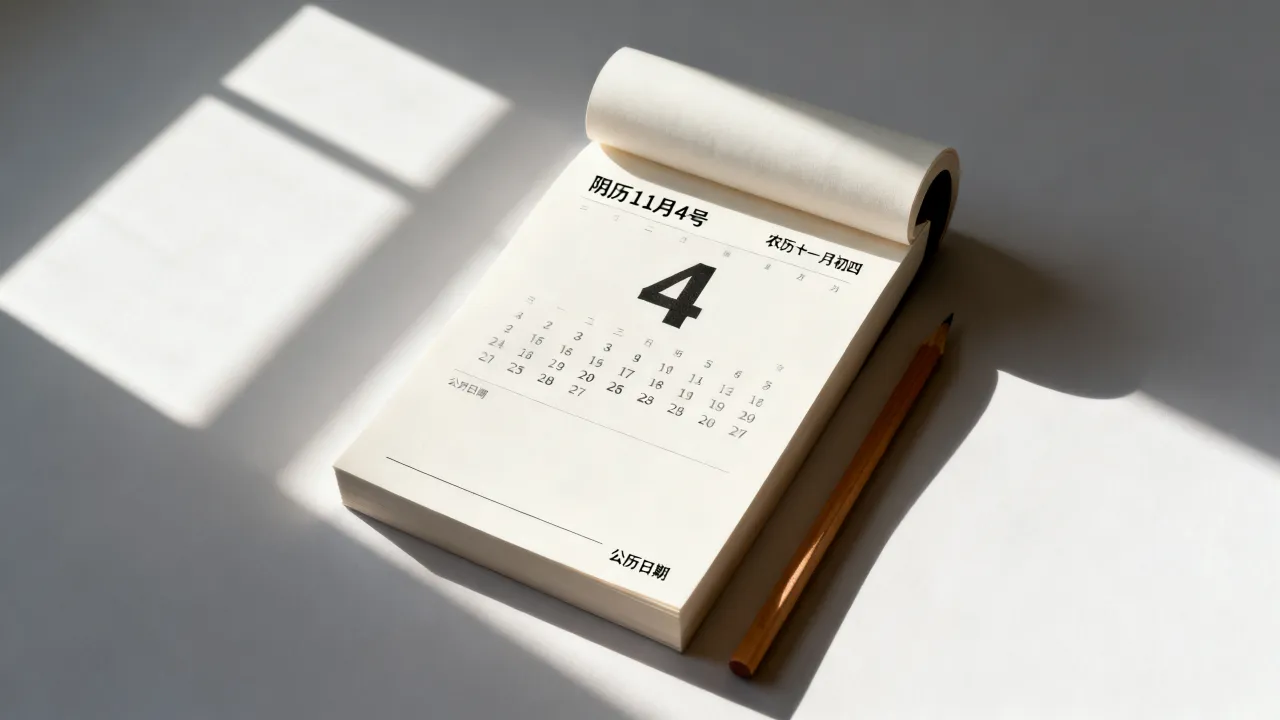 阴历11月4号是什么日子，农历十一月初四对应公历日期，阴历11月4号