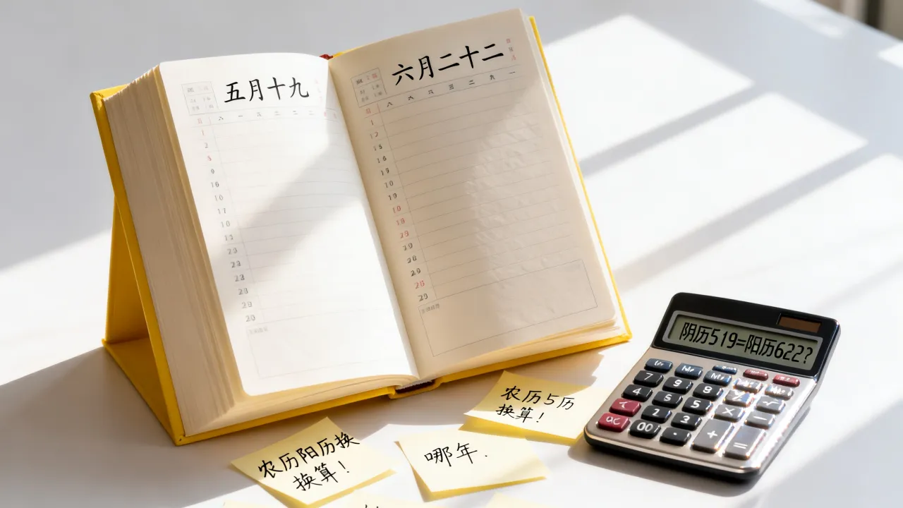 阴历519是阳历622吗,农历阳历换算五月十九六月二十二哪年 阴历519是阳历622吗,农历阳历换算五月十九六月二十二哪年