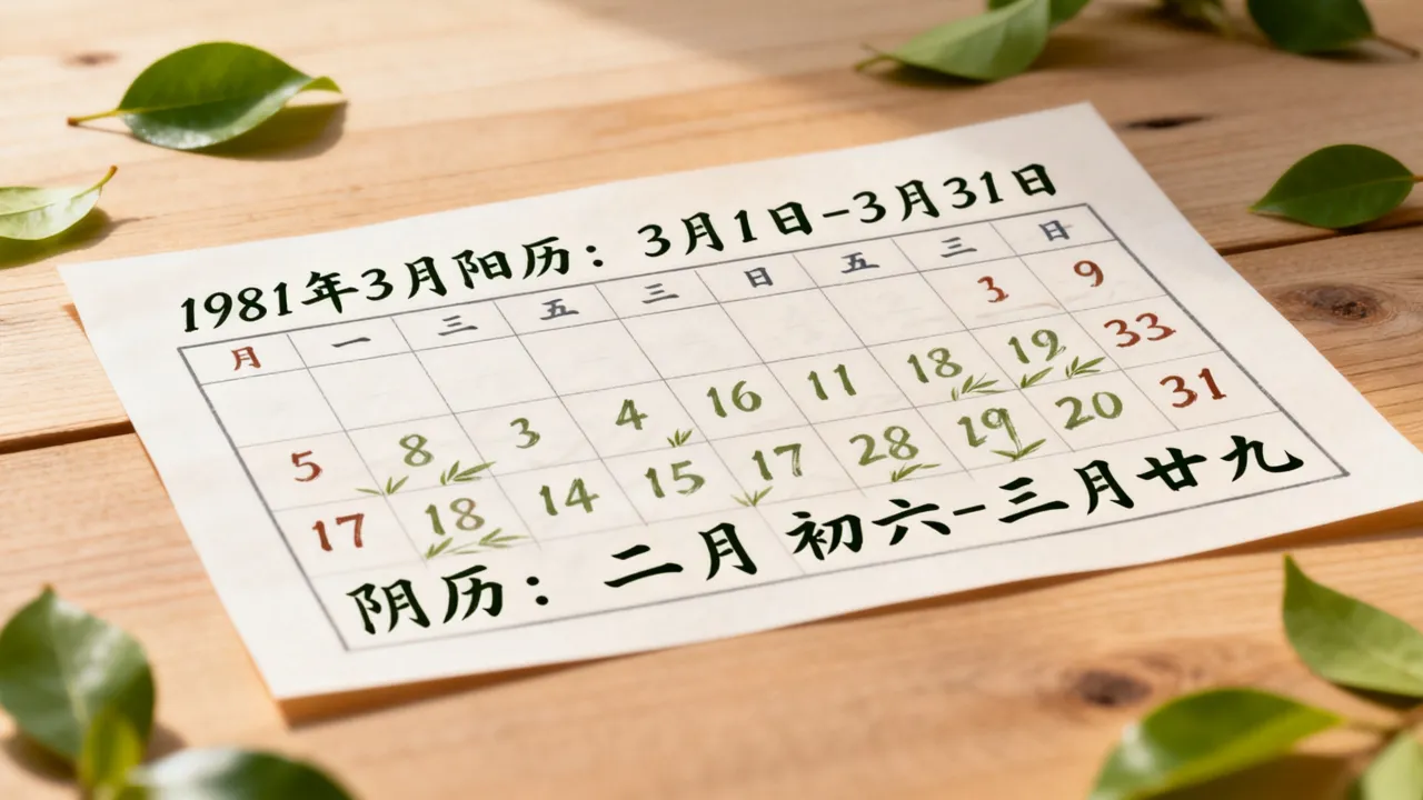 1981年3月阴历是几月,1981年农历三月阳历对照表查询 1981年3月阴历是几月,1981年农历三月阳历对照表查询
