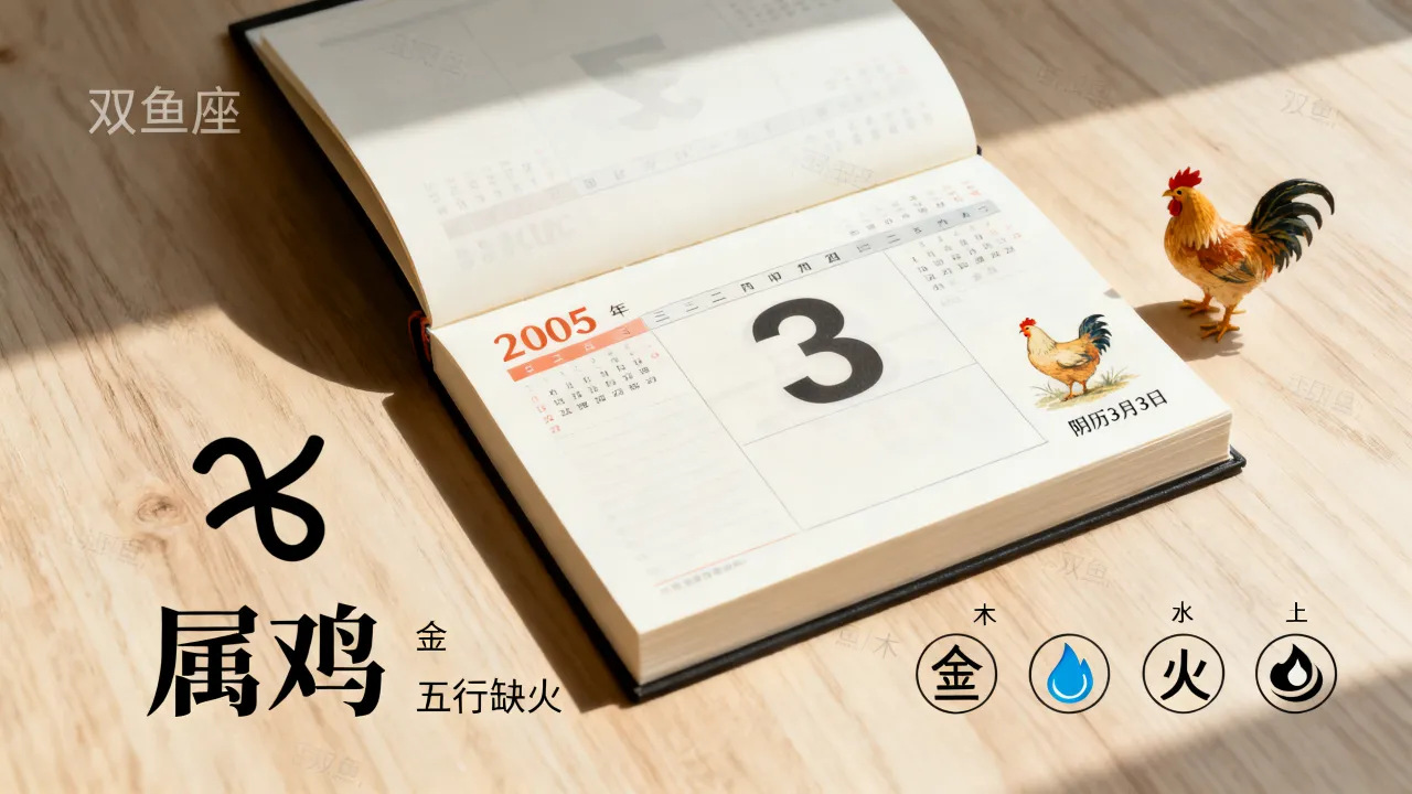 2005年阴历3月3日是什么星座,属什么命五行缺啥 2005年阴历3月3日是什么星座,属什么命五行缺啥
