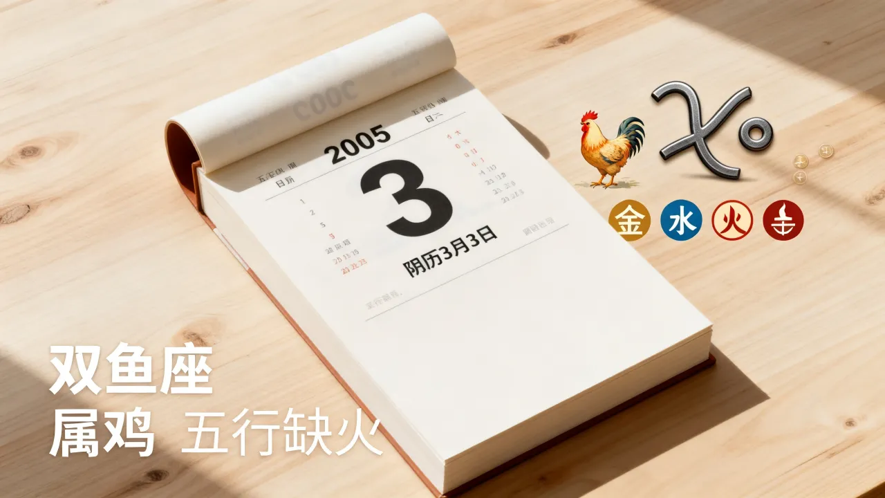 2005年阴历3月3日是什么星座,属什么命五行缺啥 2005年阴历3月3日是什么星座,属什么命五行缺啥