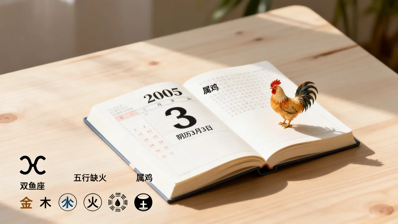 2005年阴历3月3日是什么星座,属什么命五行缺啥 2005年阴历3月3日是什么星座,属什么命五行缺啥