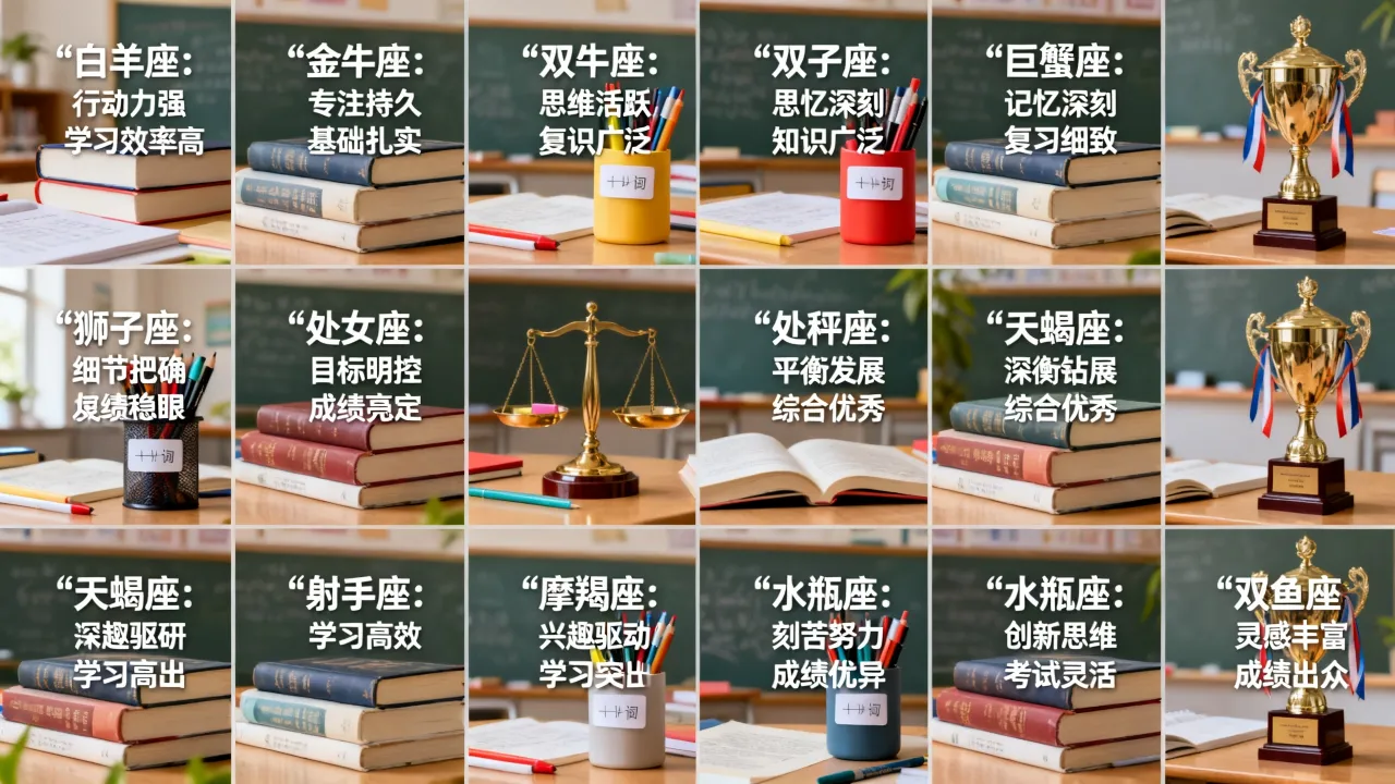 十二星座谁的成绩最好，哪个星座天生学霸考试总拿第一