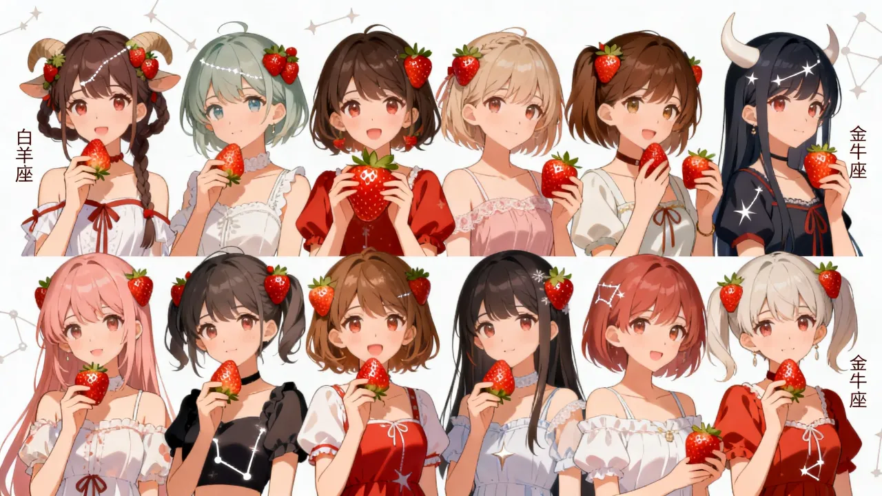 十二星座动漫少女草莓是谁？十二星座动漫少女草莓图片大全