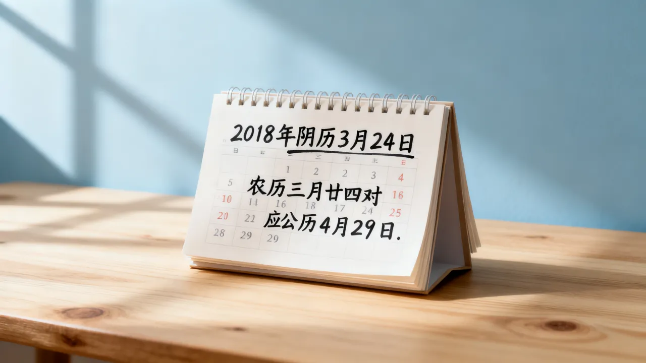 2018年阴历3月24日是几月几号，农历三月廿四对应公历哪天？