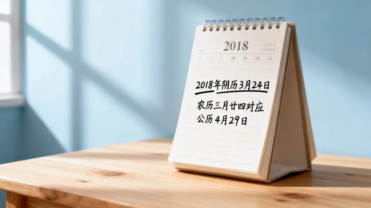 2018年阴历3月24日是几月几号，农历三月廿四对应公历哪天？