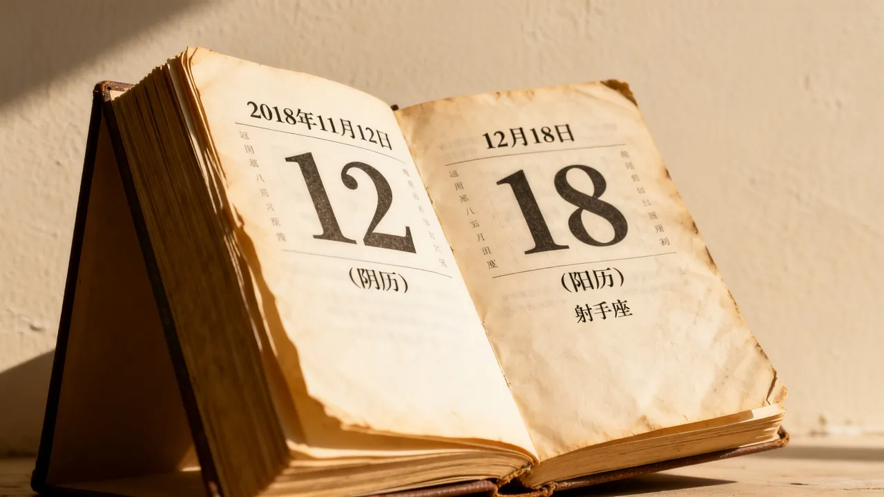 2018阴历11.12是阳历几号，农历十一月十二是什么星座