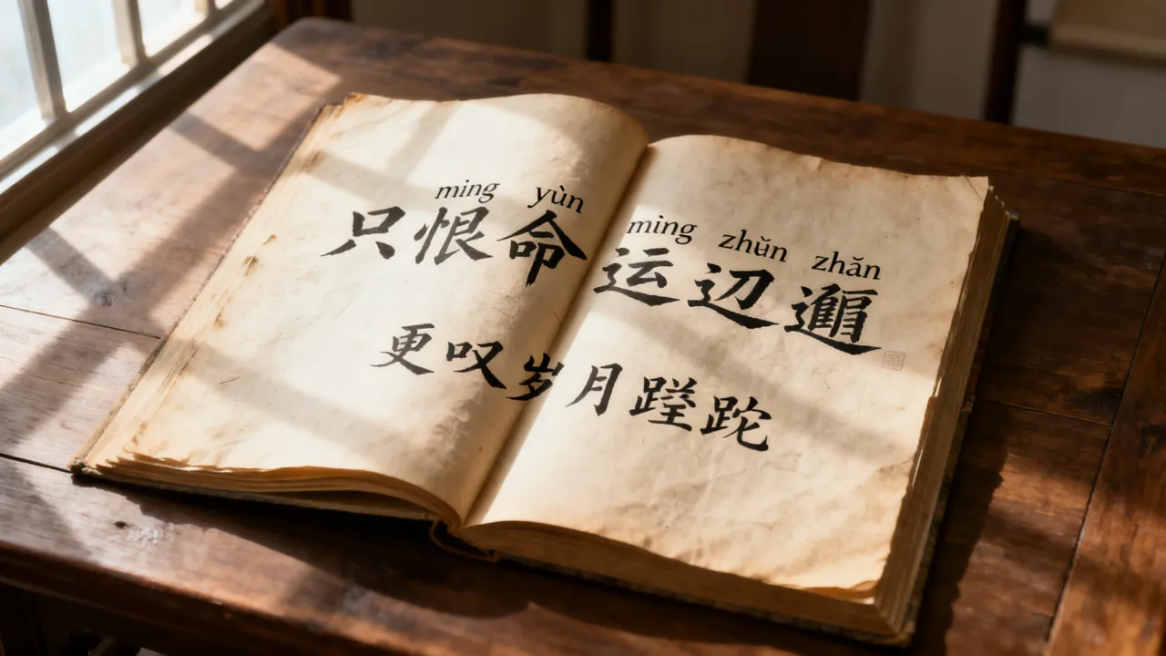 只恨命运迍邅是什么意思，命运迍邅怎么读下一句是什么