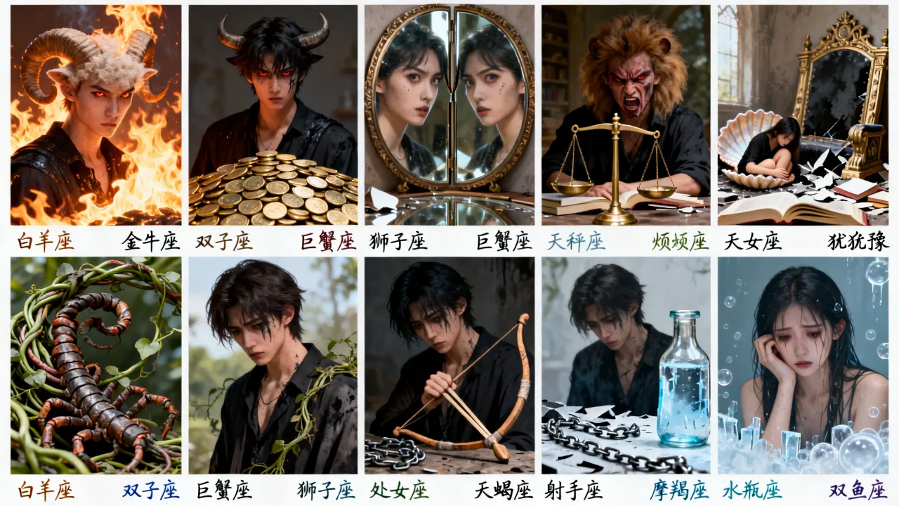 十二星座黑化后有多可怕?十二星座黑化程度排名 十二星座黑化后有多可怕?十二星座黑化程度排名