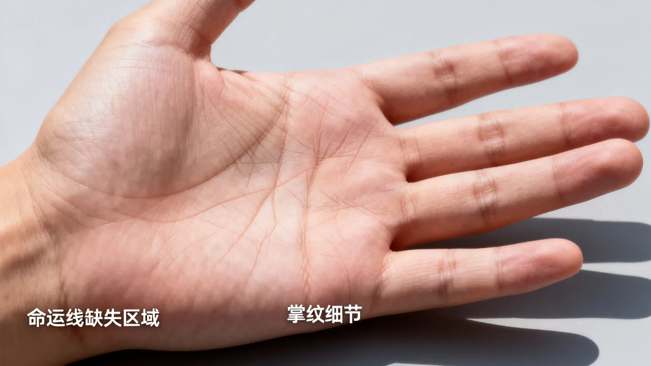 没有命运线的手相图解，命运线缺失代表什么？