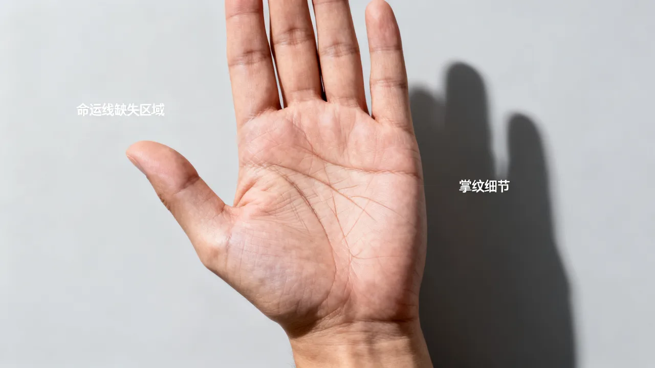没有命运线的手相图解,命运线缺失代表什么? 没有命运线的手相图解,命运线缺失代表什么?