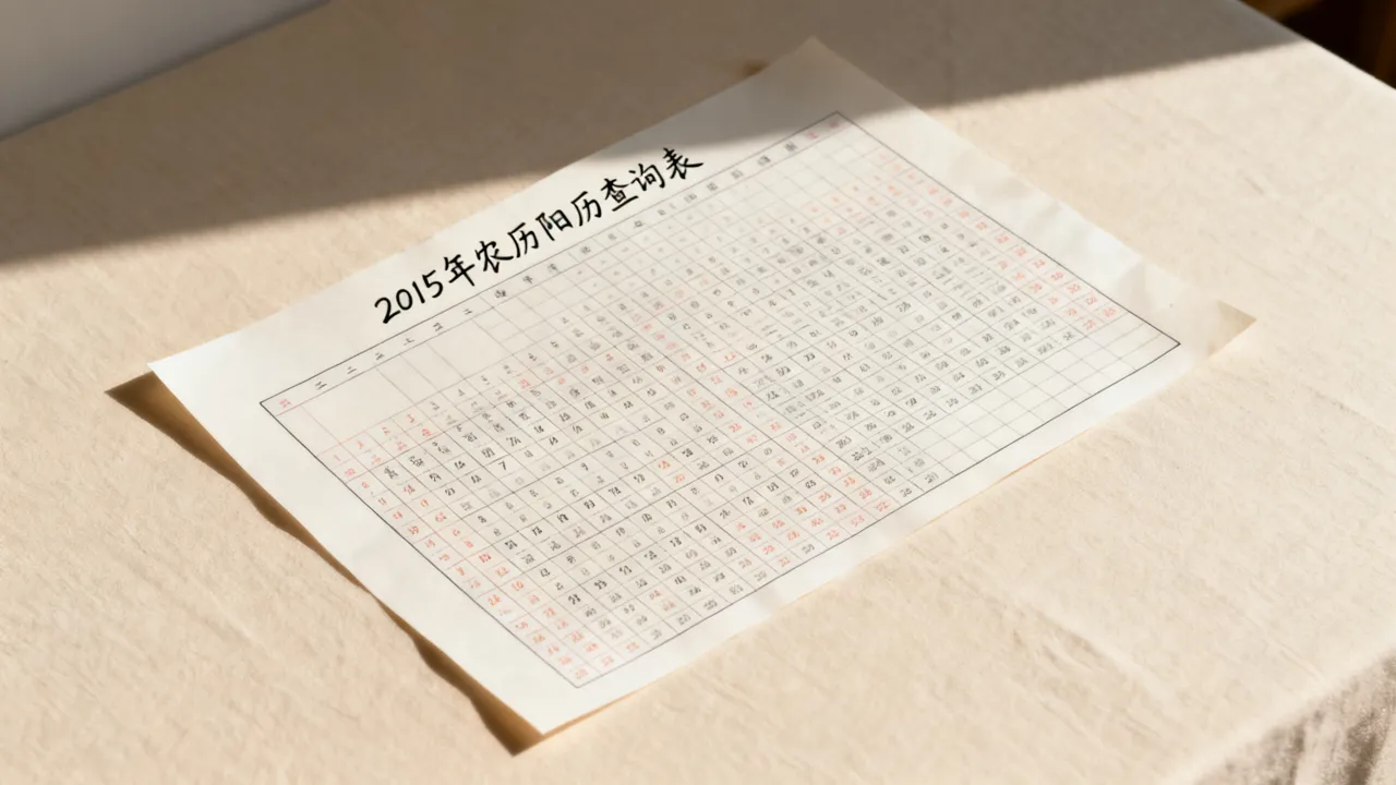 2015阴历对照表是什么？，2015年农历阳历查询表