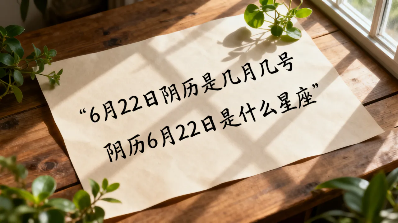 6月22日阴历是几月几号，阴历6月22日是什么星座