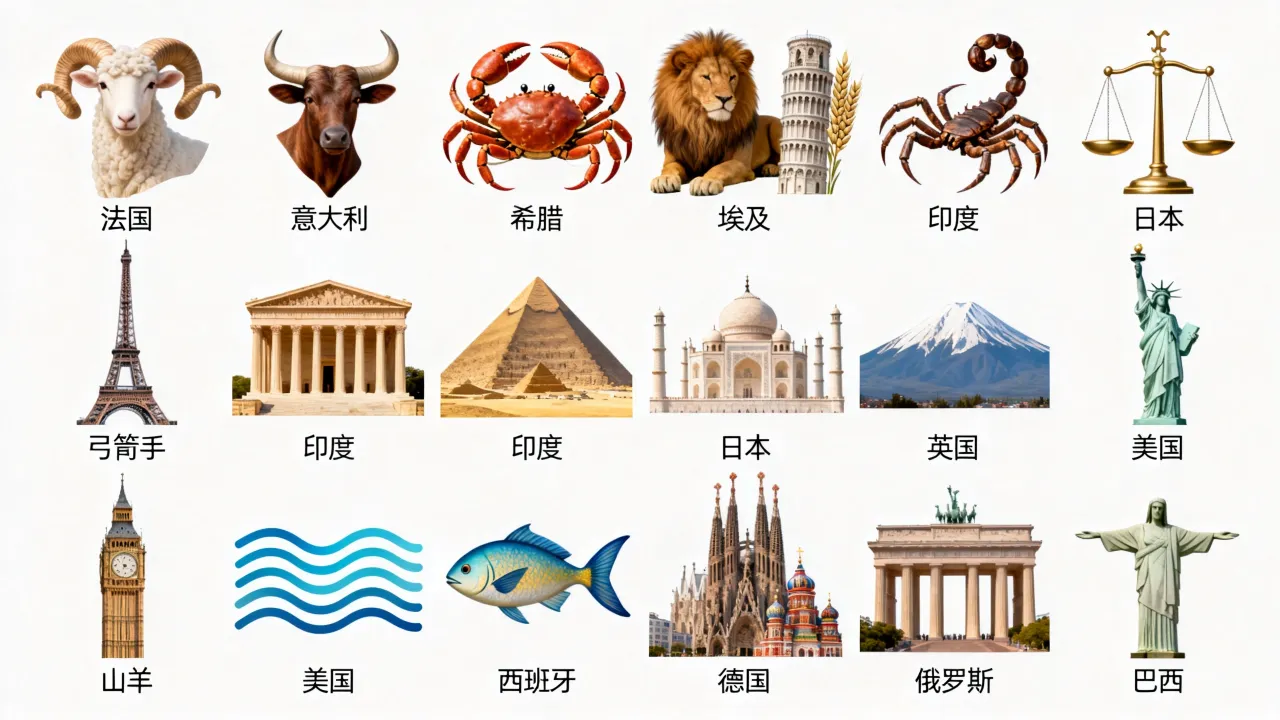 十二星座在国家代表什么,十二星座分别对应哪个国家? 十二星座在国家代表什么,十二星座分别对应哪个国家?