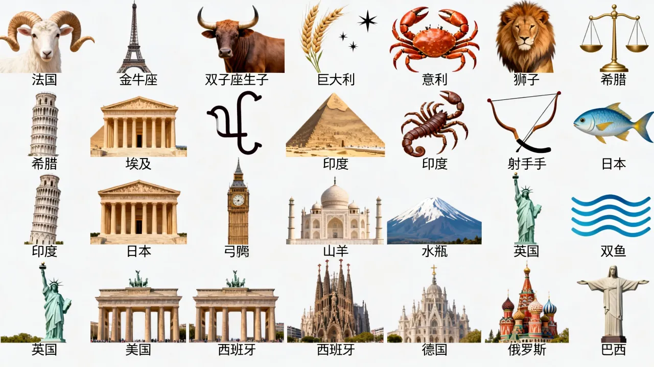 十二星座在国家代表什么,十二星座分别对应哪个国家? 十二星座在国家代表什么,十二星座分别对应哪个国家?