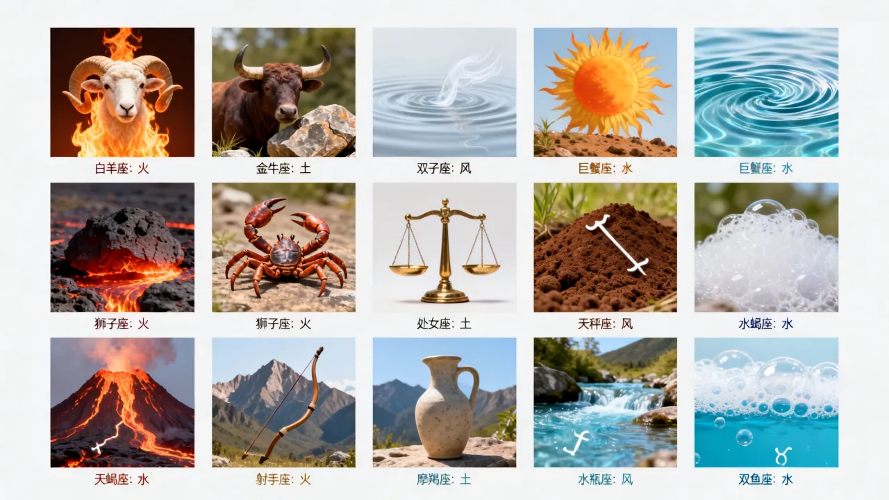 十二星座代表的元素是什么,星座元素属性怎么区分? 十二星座代表的元素是什么,星座元素属性怎么区分?