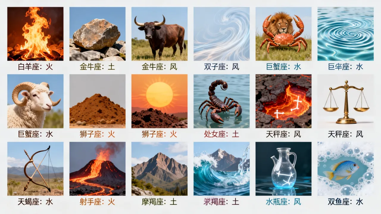 十二星座代表的元素是什么,星座元素属性怎么区分? 十二星座代表的元素是什么,星座元素属性怎么区分?