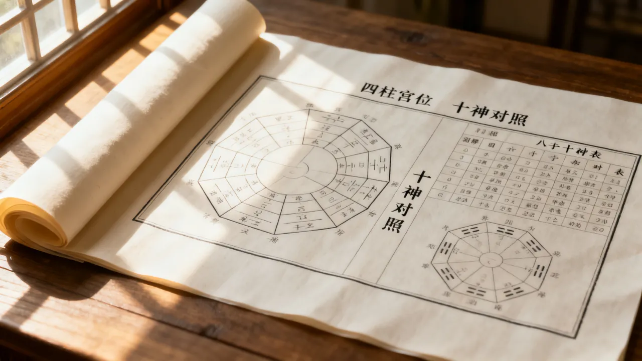 四柱宫位吉凶图解怎么看,八字十神对照表详解 四柱宫位吉凶图解怎么看,八字十神对照表详解