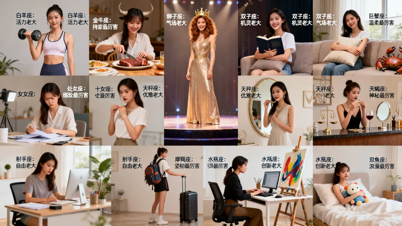 十二星座中哪个星座女生是老大，十二星座女生谁最厉害