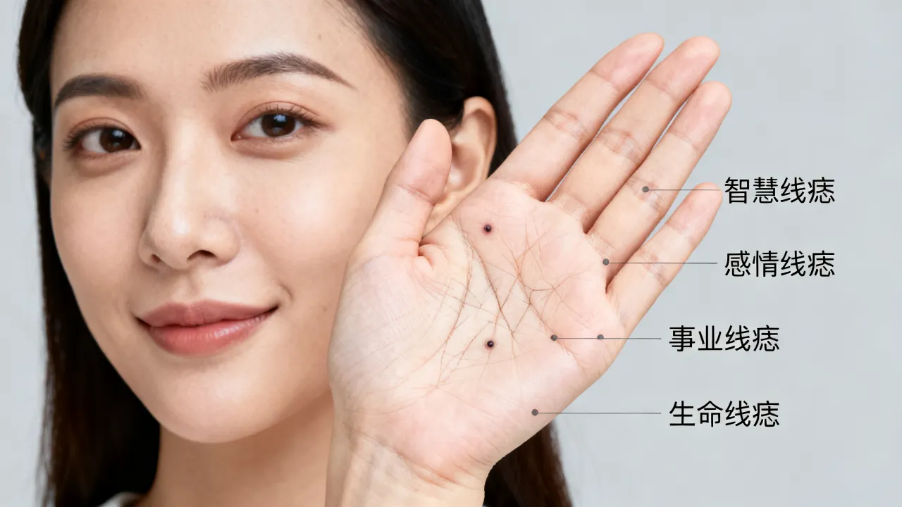 手掌痣的位置与命运图女怎么看，手掌痣位置命运图解大全