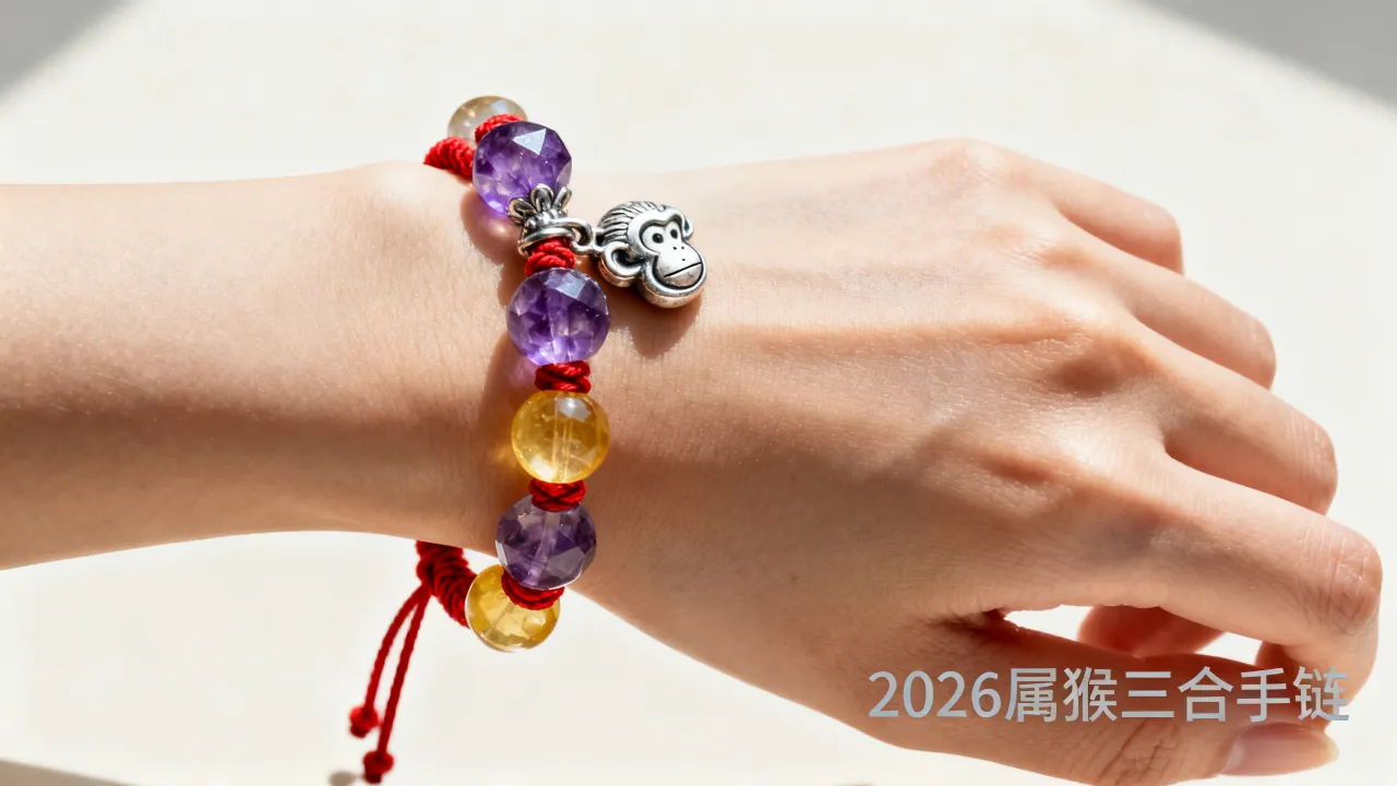 2026生肖猴破太岁适合戴什么水晶，属猴女士三合手链？
