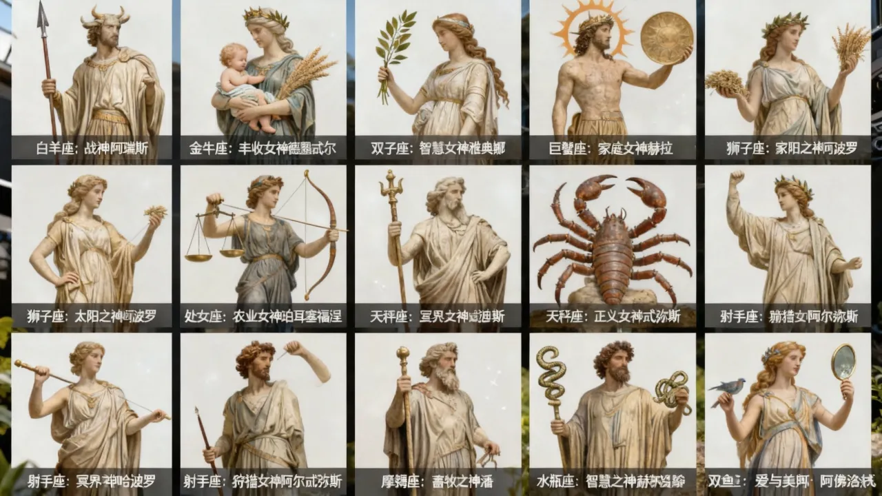 十二星座的神分别是谁?十二星座对应哪个神最厉害? 十二星座的神分别是谁?十二星座对应哪个神最厉害?